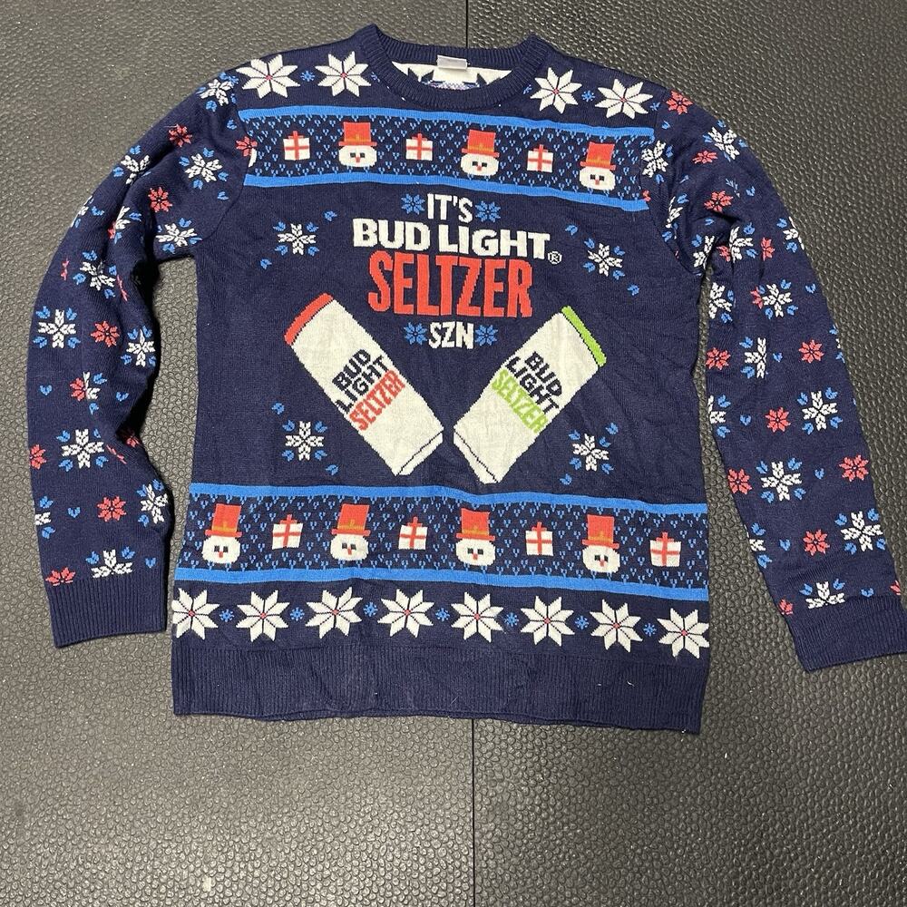 Size Large Unisex Bud Light Seltzer Beer Ugly Holiday Christmas Sweater
